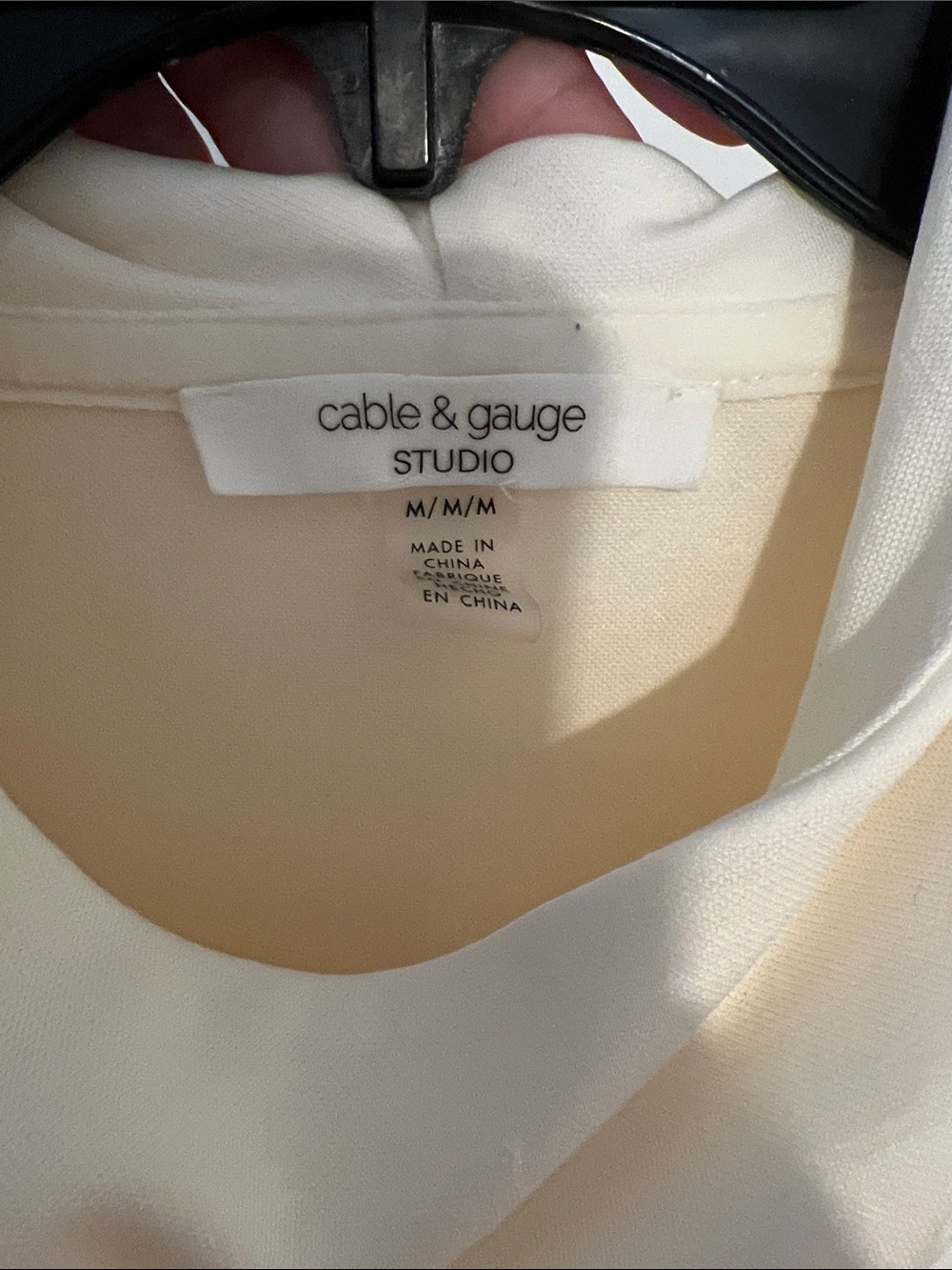 Cable & Gauge Cream Draped Cowl-Neck Hoodie - Picture 3 of 5